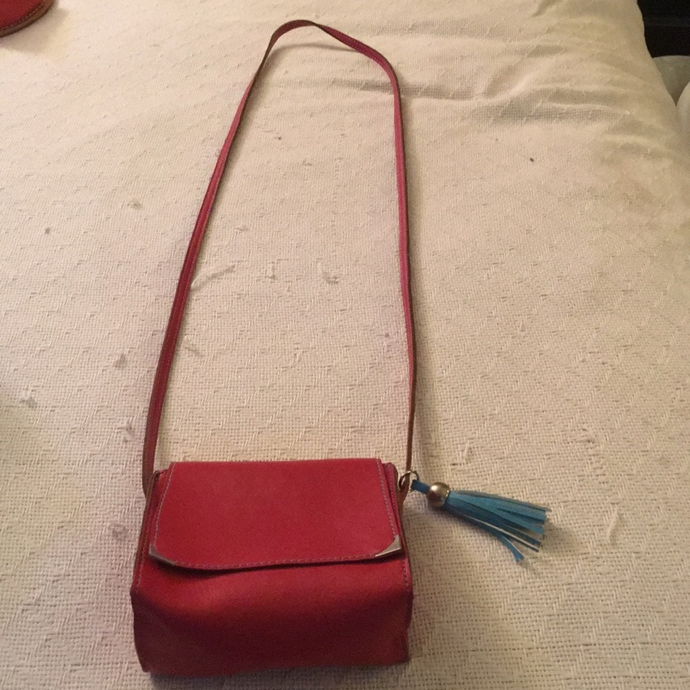 3/$25 Red leather crossbody bag